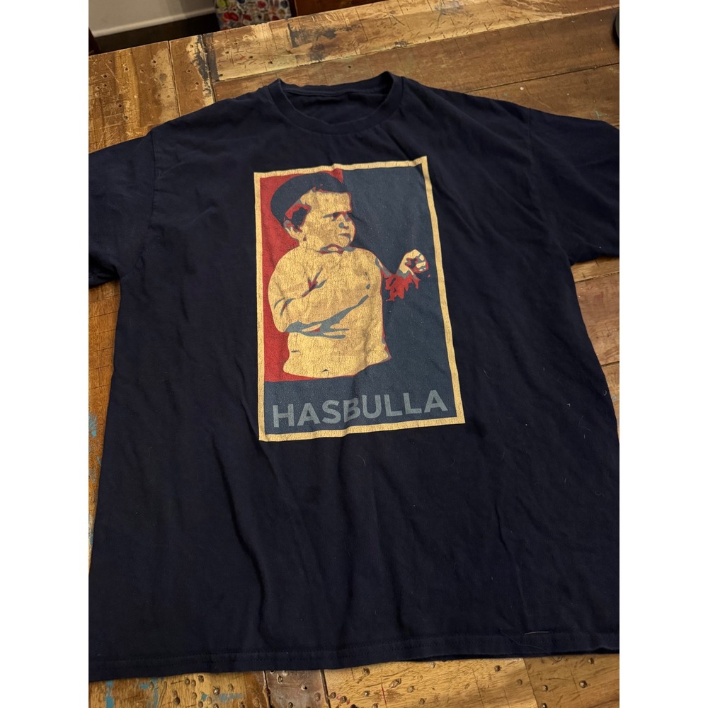 Hasbulla Magomedov Graphic Pocket T-Shirt Mens Navy Blue Bird n Hand Large